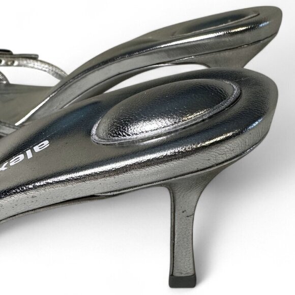 Alexander Wang Silver Lucienne 65 Strappy Slide 37.5 NWT - Picture 13 of 16